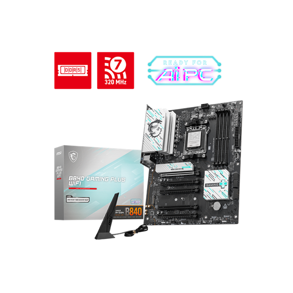 MSI Alaplap AM5 B840 Gaming Plus Wi‑Fi AMD B840, ATX (B840 Gaming Plus Wi‑Fi)