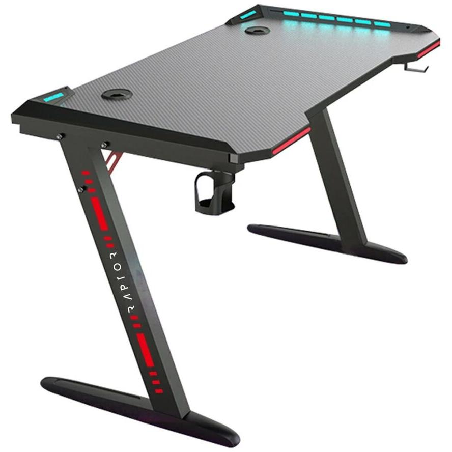 Raptor Gaming GT100 Gamer asztal - Fekete (RG-GT100-RGB)