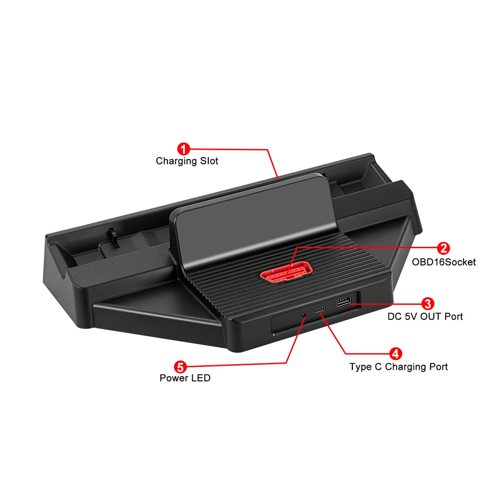 LAUNCH X431 Pad V Elite J2534 Reprogramming Tool, Online ECU Coding, Topology Diagnostic Scanner,50+ Services Heavy Duty Truck