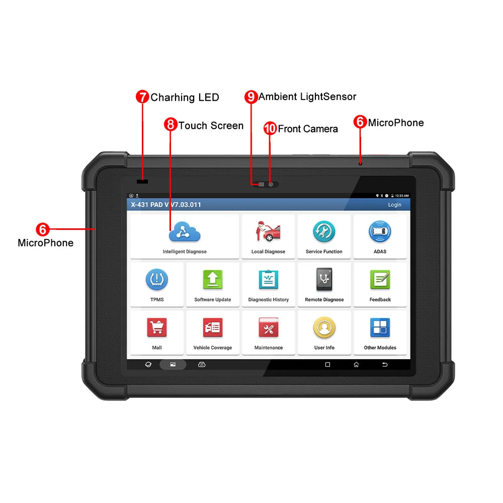 LAUNCH X431 Pad V Elite J2534 Reprogramming Tool, Online ECU Coding, Topology Diagnostic Scanner,50+ Services Heavy Duty Truck