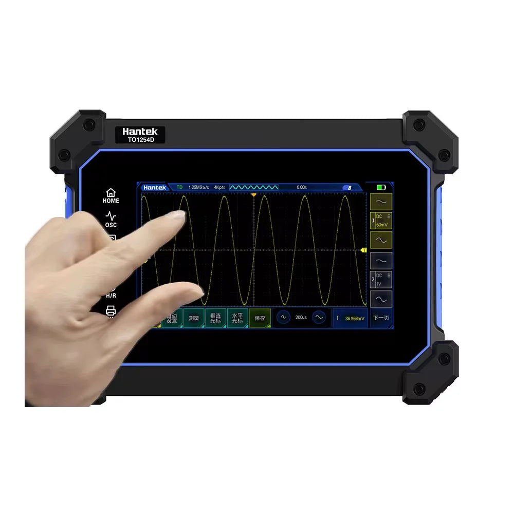 Hantek TO1254D TO1154D Touch Screen Digital Oscilloscope 4 Channels Portable USB Oscilloscopes+Signal Source +Multimeter Tester