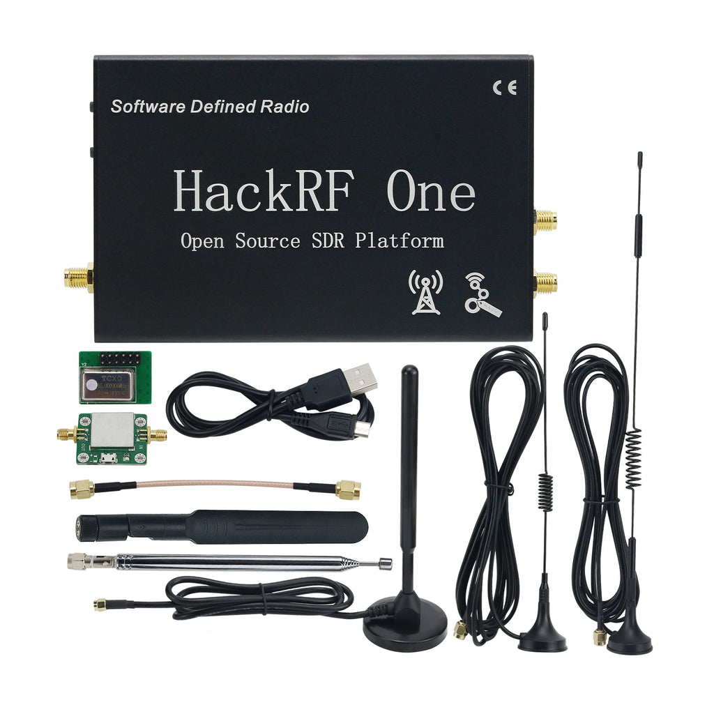 1MHz-6GHz HackRF One R9 V2.0.1 SDR Software Defined Radio Assembled Black Shell with LNA Antennas