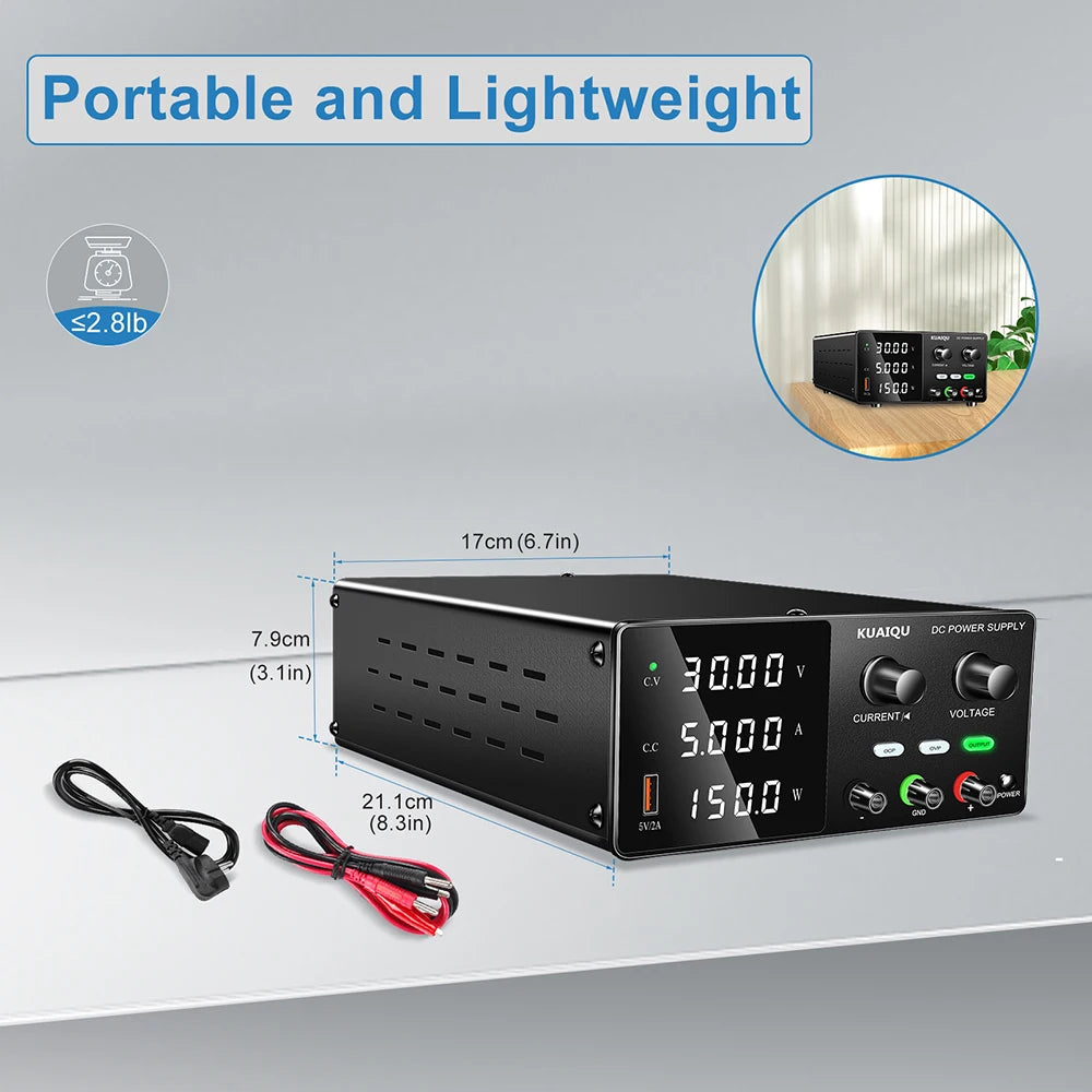 Kuaiqu SPPS-G305 30V5A150W 24V15V12V5V Lab DC Switching Power Supply Automotive Center Panel Electrical Testing Battery Charging