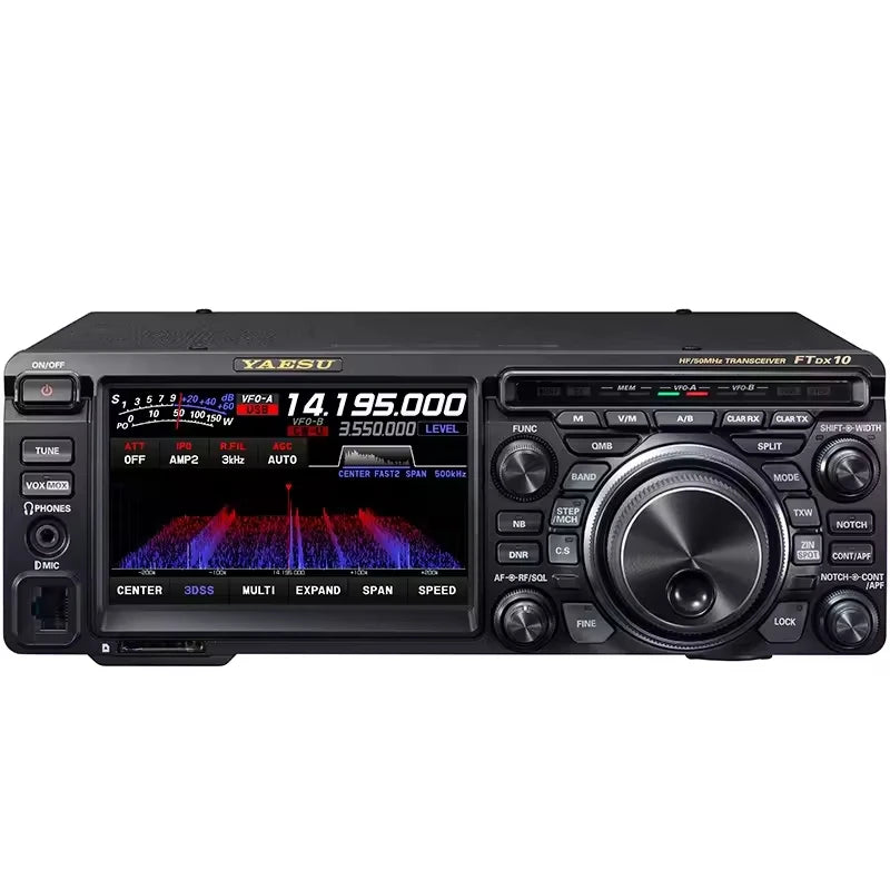 Yaesu FTDX10 50MHz 100W RF AF Transmit SDR 3D/2D Panascope Receiver Color Touch Display Base Station Two Way Radio Walkie Talkie