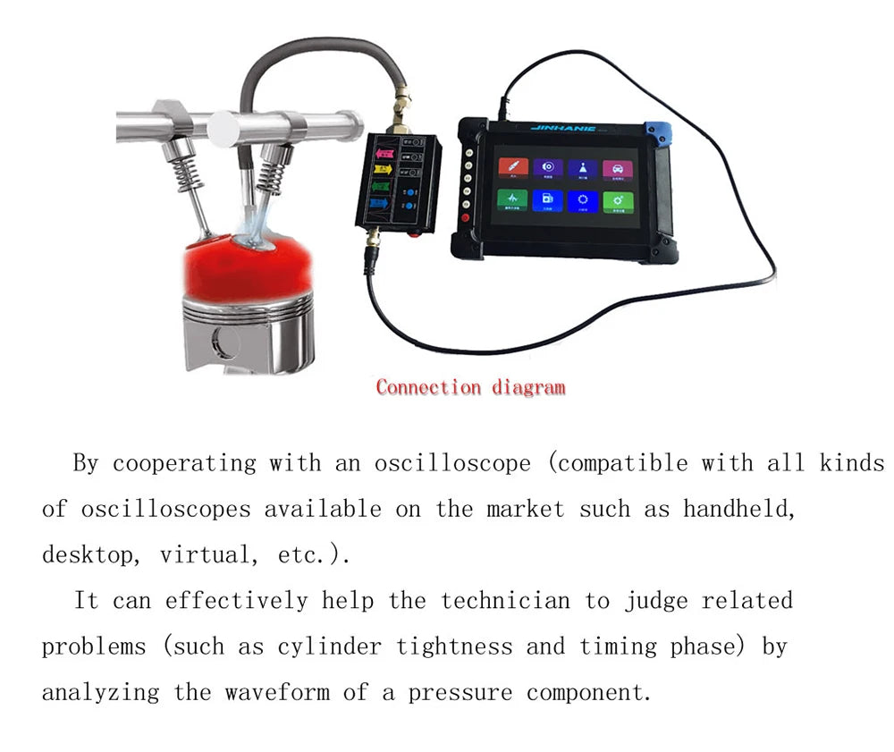 JH-APT-100 Automotive Pressure Transmitter Cylinder Exhaust Pressure Zero Calibration Suitable for Various Oscilloscope