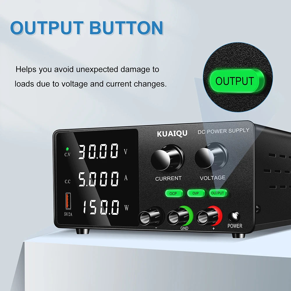 Kuaiqu SPPS-G305 30V5A150W 24V15V12V5V Lab DC Switching Power Supply Automotive Center Panel Electrical Testing Battery Charging
