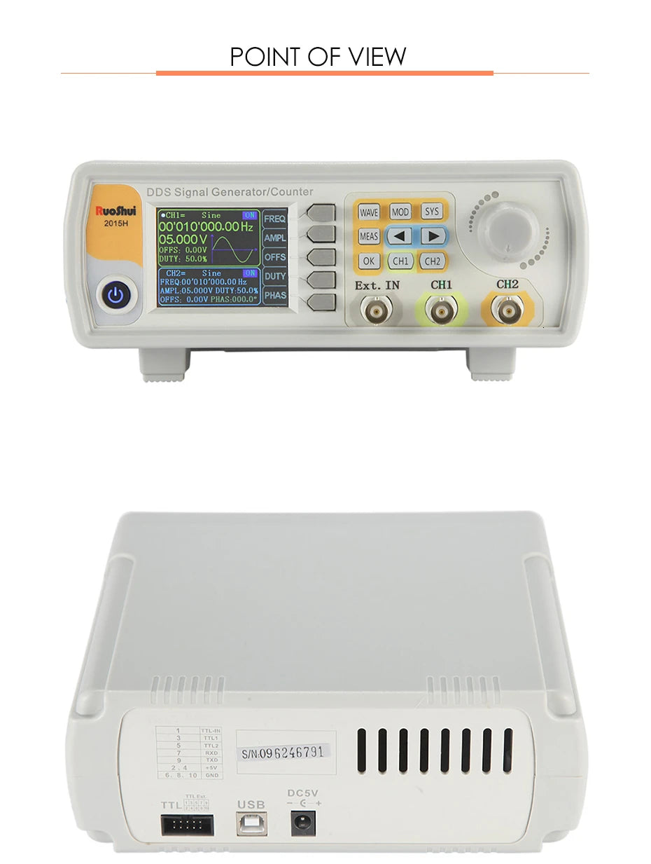 RuoShui DDS Signal Generator High Accuracy Dual-channel Universal Function Generator Counter Arbitrary Waveform Frequency Meter