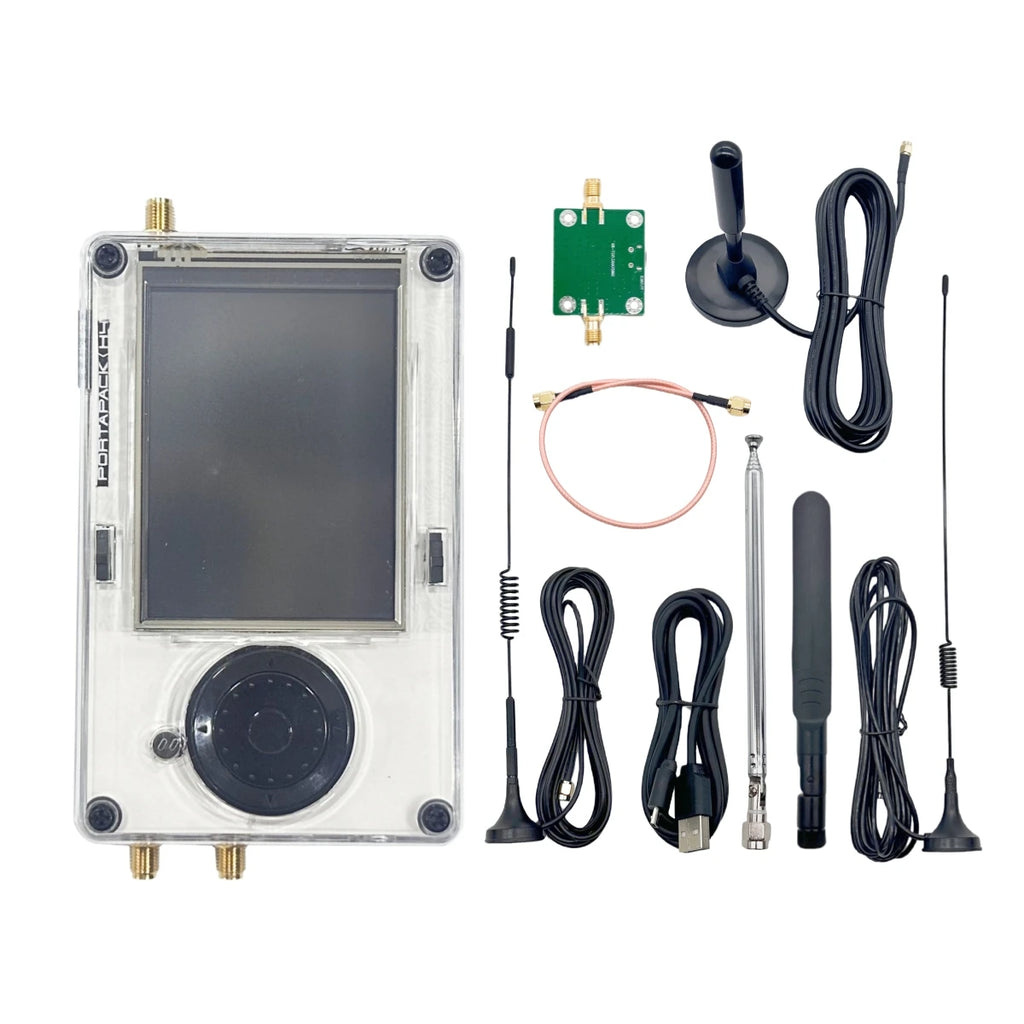 BSSY)HAMGEEK R10C + H4 HackRF One RC V2.0.X SDR Radio MAX2837 And H4 PortaPack W/ 5 Antennas + LNA