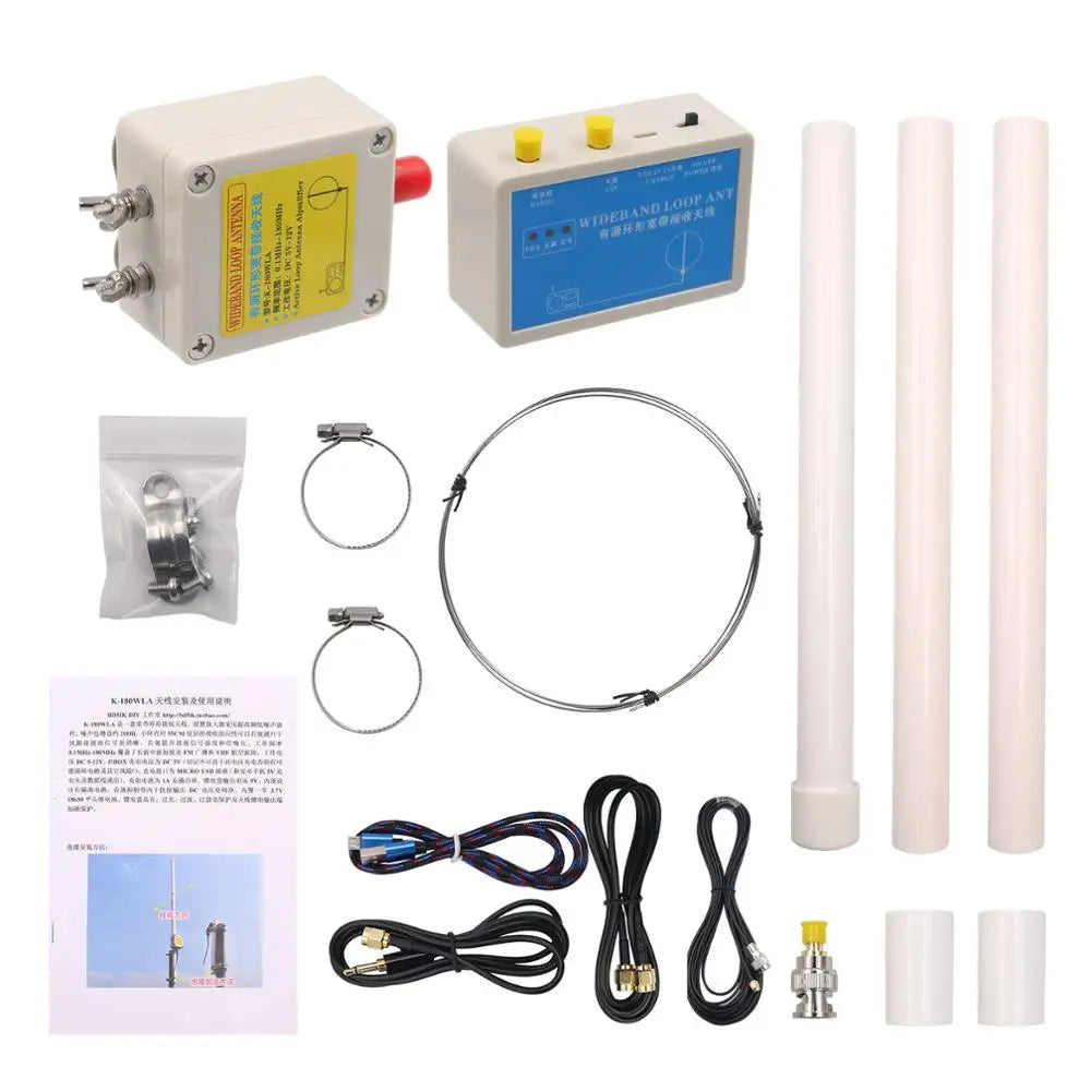 2025 NEW version K180WLA 0.1M-180MHz Active Loop Broadband with Receiving Antenna Kit For SDR Radio K-180