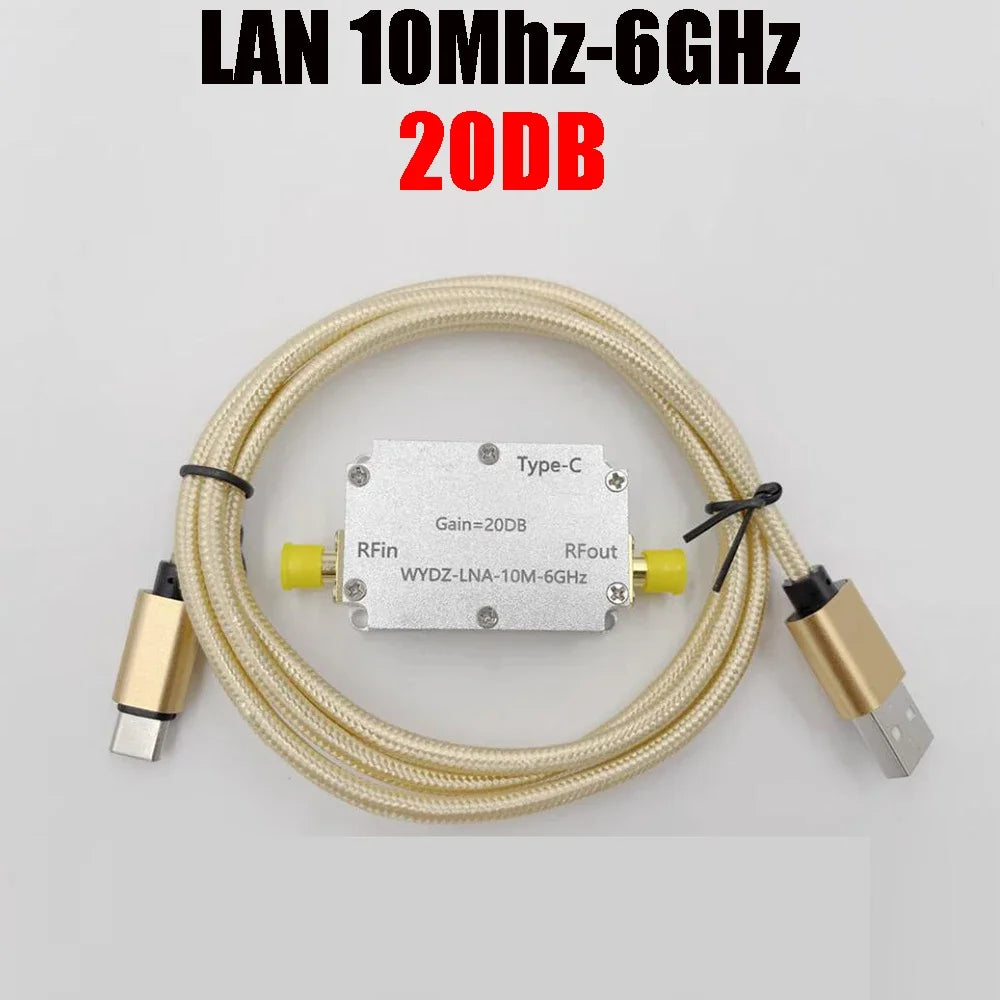 LAN 10M-6Ghz High Flatness Amplifier Gain 20DB RF Front End Receiver RF Signal Drive FOR Hackrf One SDR FM Radio