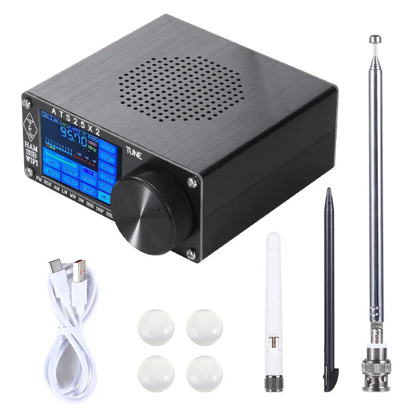 ATS-20+ / ATS-25+ ATS25X1 Si4732 All-Band Radio Receiver FM LW(MW SW) SSB +Whip Antenna +Battery + USB Cable + Speaker