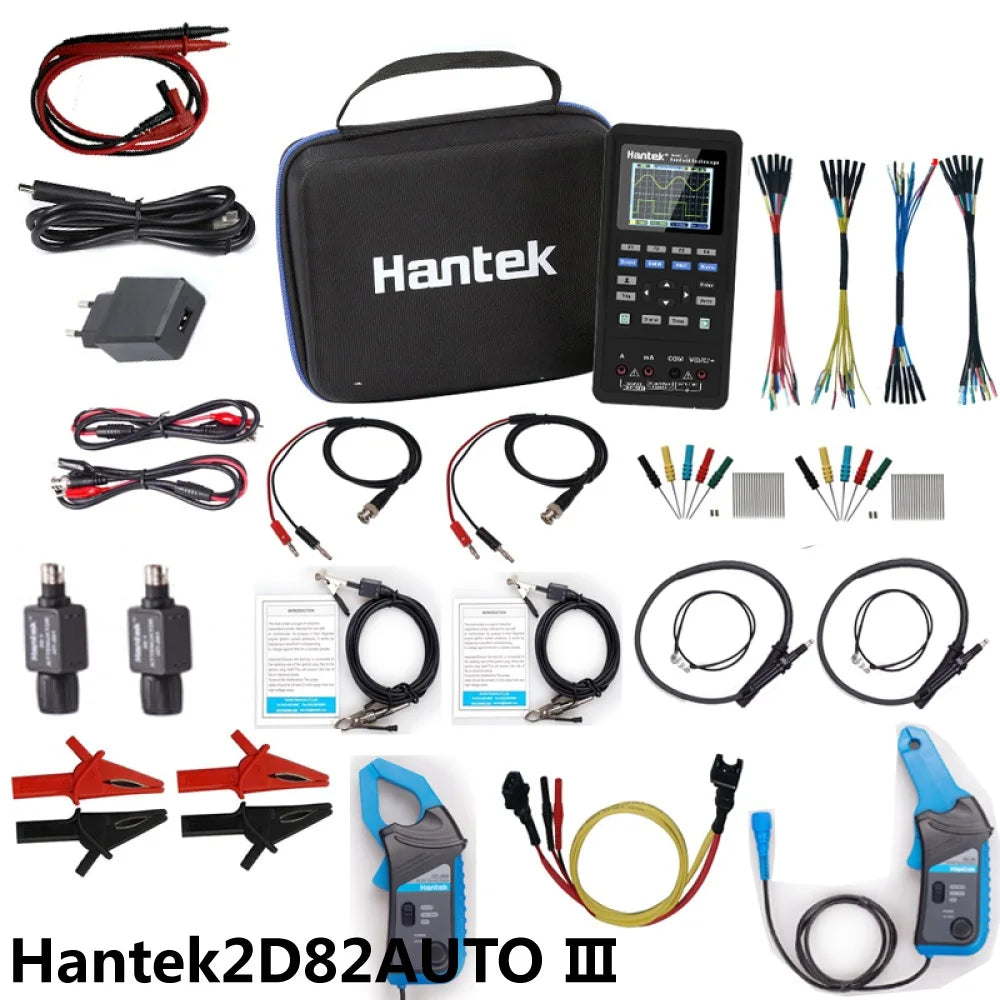 Hantek Portable Handheld Digital automotive Diagnostic oscilloscope 2-Channels + multimeter + Waveform Generator 4 in1 2D82 AUTO