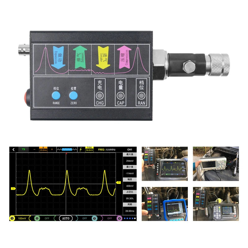 JH-APT-100 Automotive Pressure Transmitter Cylinder Exhaust Pressure Zero Calibration Suitable for Various Oscilloscope
