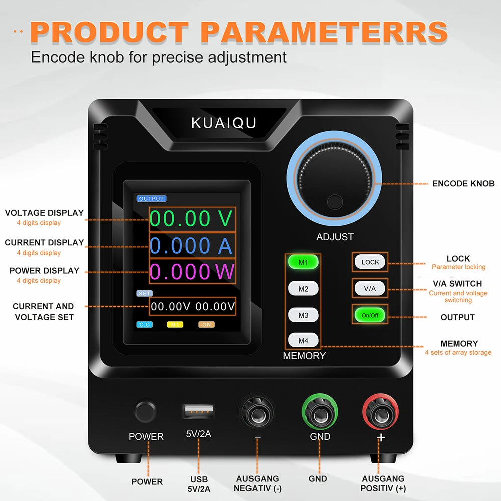 KUAIQU SPPS-D6001-232 600V1A 300V 120V 5V Programmable Switching DC Power Supply Circuit Board Electrical Testing Phone Charging