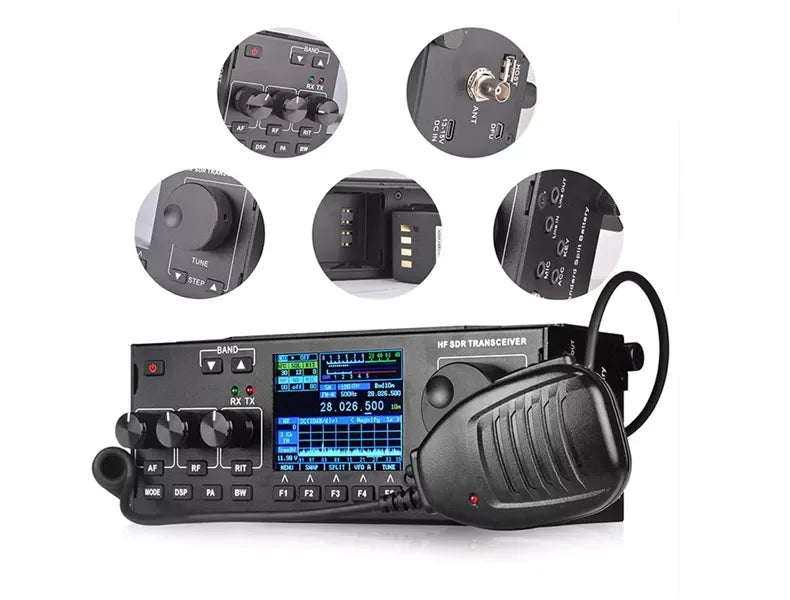 2024 New Style HF SDR Transceiver Color Display USB Charging 15W Output FM 50km Ran Communication CB Walkie Talkie
