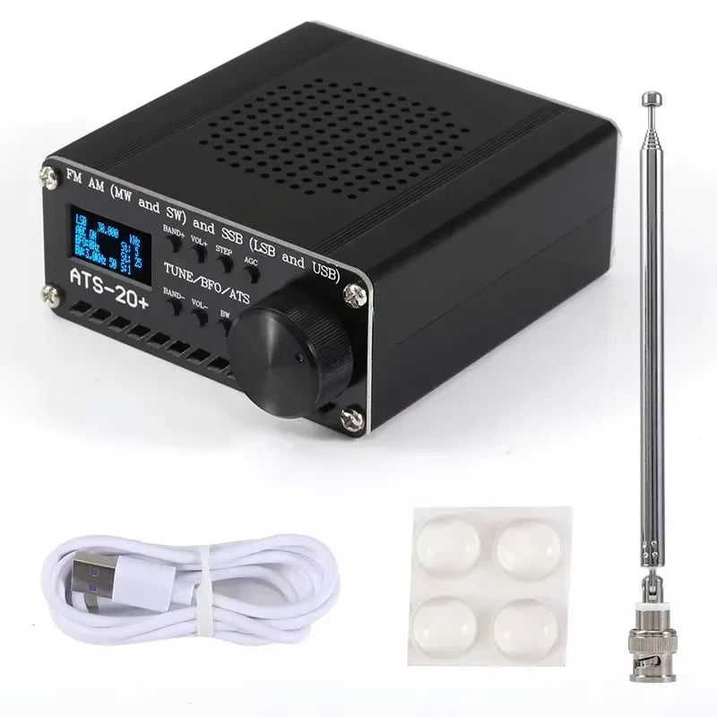 ATS-20+ / ATS-25+ ATS25X1 Si4732 All-Band Radio Receiver FM LW(MW SW) SSB +Whip Antenna +Battery + USB Cable + Speaker