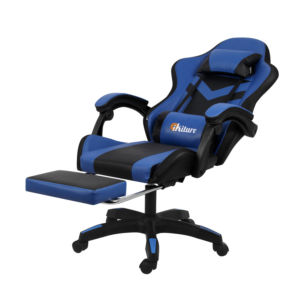 Nneed Racing Gaming Chair 7 RGB LED 8 Points Massage Black&Blue