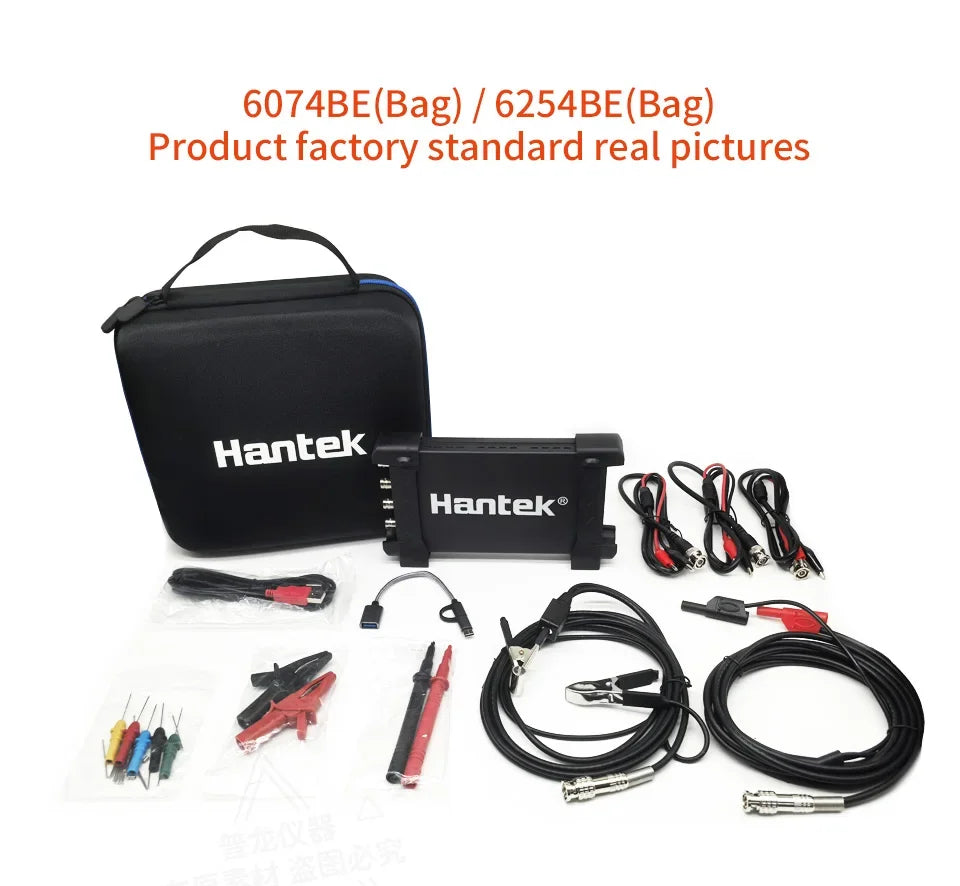 hantek 6074BE/6254BE Automobile Oscilloscope 4-channels Portable USB Virtual Oscilloscope Link PC Android Phone Tablet