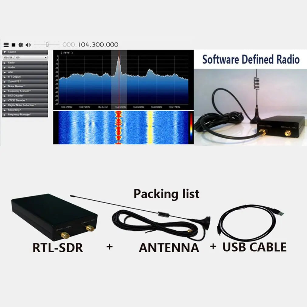 RTL-SDR RTL2832U+R820T2 Radio Receiver 100KHz-1.7GHz Full Band UV RTL-SDR USB Tuner Receiver Wholesale Dropshipping Hot