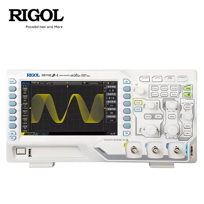 RIGOL DS1102Z-E/DS1202Z-E Digital Oscilloscopes 2Ch 100M/200M BandWidth 24Mpts Depth Support RS232/UART/I2C/SPI bus Decoding