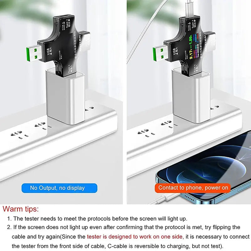 USB Tester Type-C USB-C Tester Voltage Current Tester Detector Reader Multimeter Color Screen for Phone Laptop Power Bank etc.