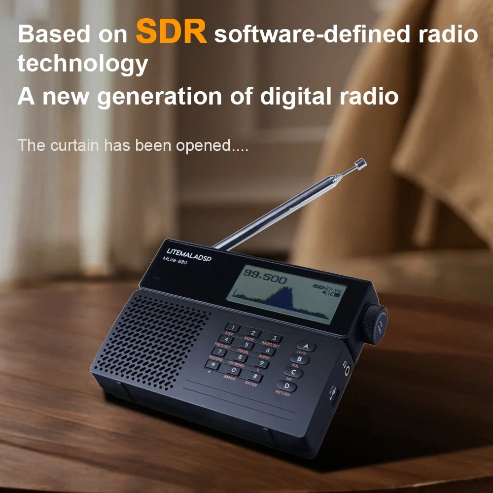 2026 Latest MLite-880 Malahit SDR Receiver Malahiteam DSP Radio SSB/AM/FM RDS Portable Full Band Radio Digital Shortwave Radio