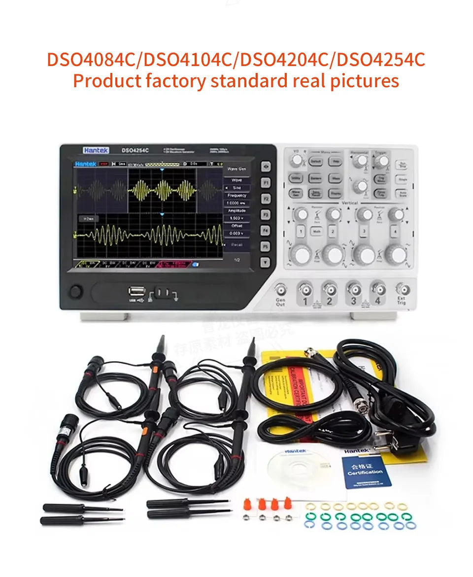 【Hantek Official Genuine】4-channels Digital Oscilloscope + Signal Generator DSO4254C DSO4204C DSO4104C DSO4084C / DSO4254B 4104B