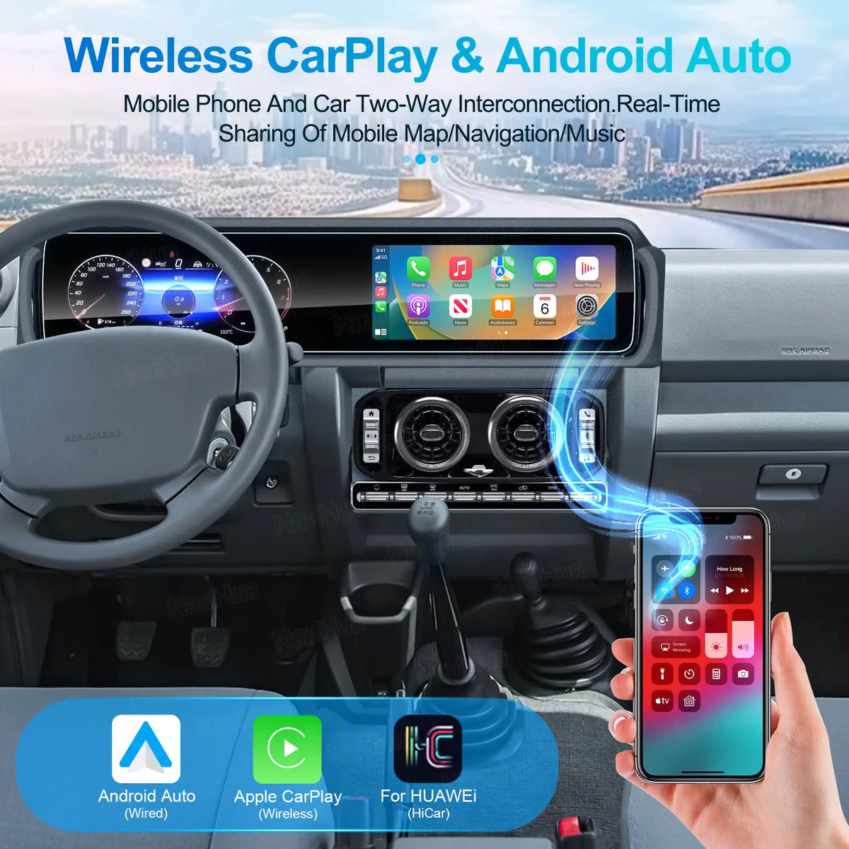 12.3" Dual Screen New Arrival For Toyota Land Cruiser LC70 LC76 Auto Speedometer Cockpit Multimedia Android Car Radio Carplay