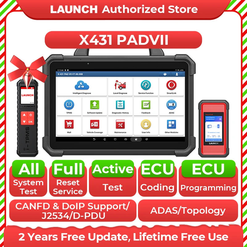 LAUNCH X-431 PADVII PAD 7 ECU Online Programming Tool Car Diagnostic Scanner Autoscanner Automotive Scan Professional  2 Years