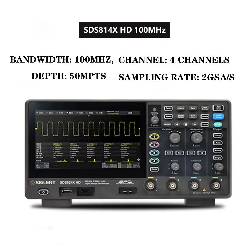 Siglent  SDS802X  SDS804X  SDS814X  SDS824X   70MHz HD 4Channels Digital Oscilloscope Bandwidth  Oscilloscope Tester Tools
