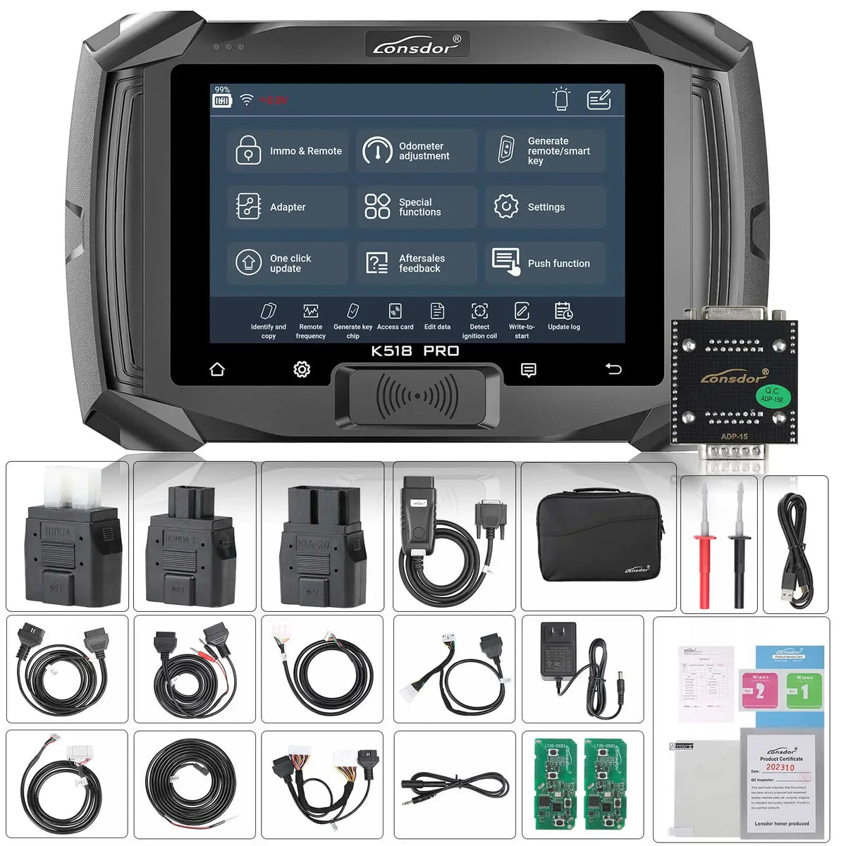 Lonsdor K518 PRO Full Global Version Programmer with Kprog LT20 Smart Key for Toyo FP30 Cable BCM Cable FCA 12+8 JLR ADP Adapter