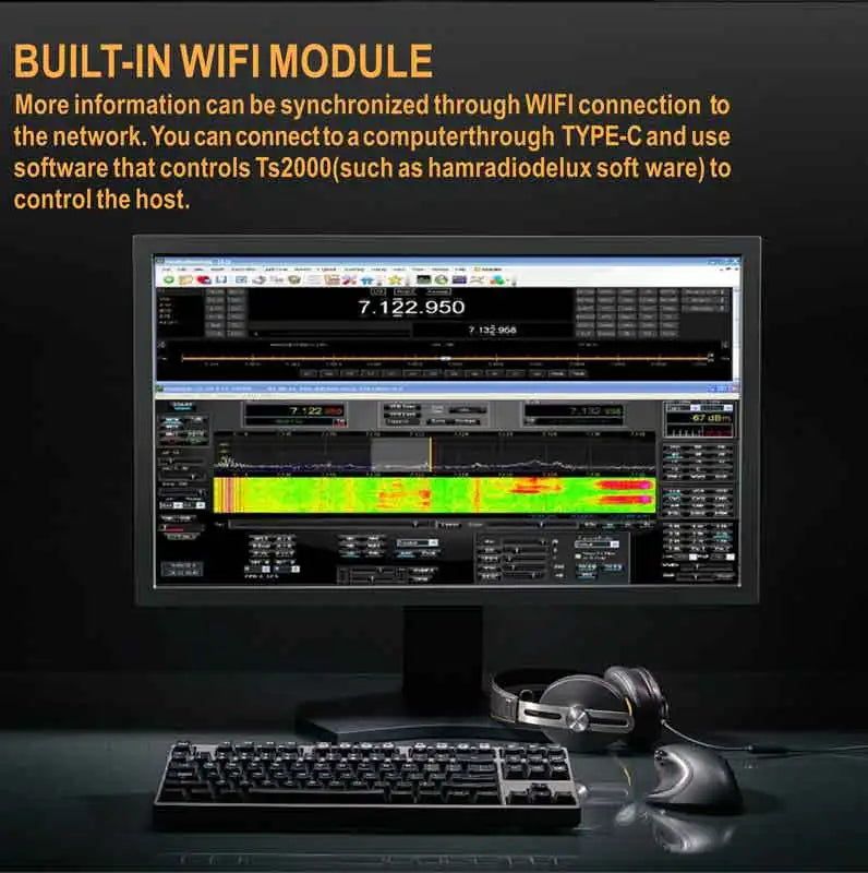 RS-998 100W HF+UV Transceiver with 7In Touch Screen All Mode DDC/DUC Transceiver Shortwave Mobile Radio SDR Transceiver