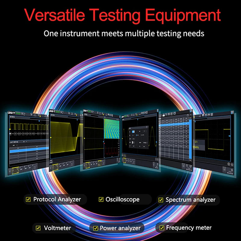 UNI-T Oscilloscope UPO1154HD UPO1082HD 2/4 Channels 1.25GSa/s High-Resolution Osciloscopio 80/150MHz Bandwidth 12-bit ADC Sampe