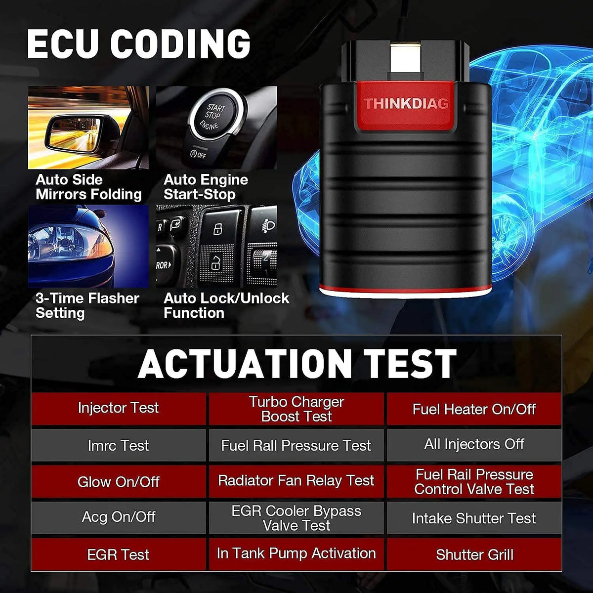 10PCS/lot THINKCAR Thinkdiag ALL System Car Diagnostic Tools 16 Resets ECU Coding Active Test 1 Year Free OBD2 Scanner Code Read