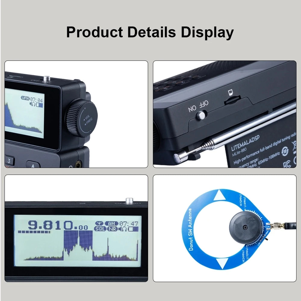 2026 Latest MLite-880 Malahit SDR Receiver Malahiteam DSP Radio SSB/AM/FM RDS Portable Full Band Radio Digital Shortwave Radio
