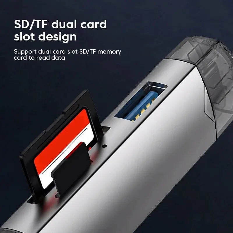 Multifunction 6 In 1 USB 3.0 Card Reader U Disk Type C/Micro Usb/Tf/Sd Flash Drive Memory Card Reading Adapter Phone Accessories