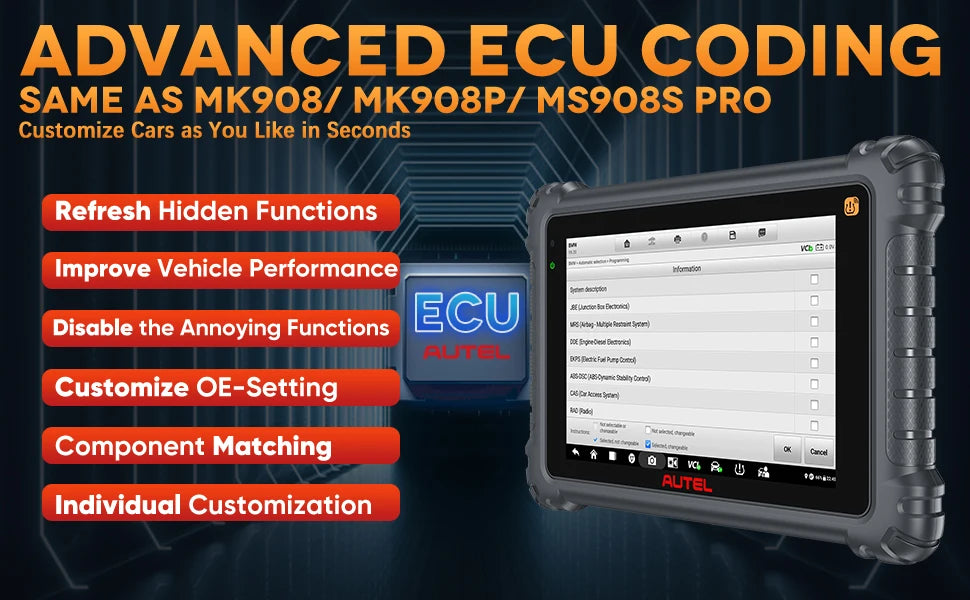 Autel MaxiCOM MK906S Pro2-TS MK906S Pro-TS Auto TPMS Programming Diagnostics Tool ECU Coding All Systems OBD2 Diagnosis Scanner