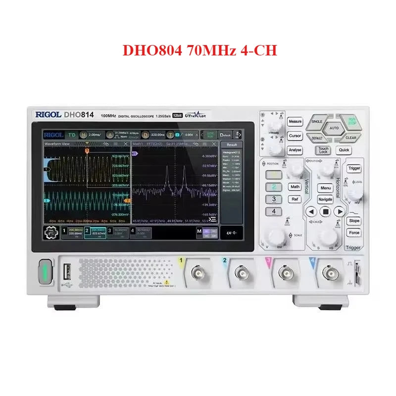 Original New RIGOL DHO804 4-Channel 70MHz DHO802 DHO812 DHO814 DHO824 Digital Oscilloscope 12 Bit 1.25GSa/Sec 25MPts Depth