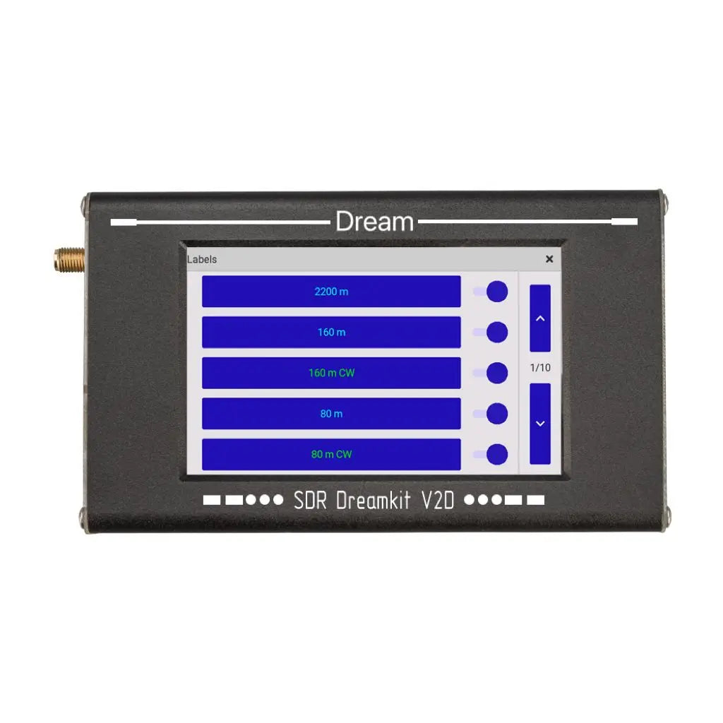 Version 2.22 SDR Dreamkit V2D 100KHz-2800MHz All Band Radio Portable Radio Receiver with 5.3MHz Bandwidth 4" Screen for PC
