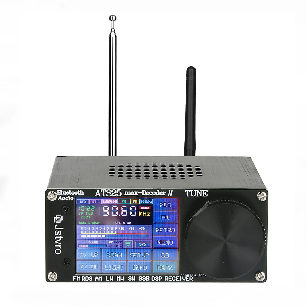 ATS25 Max Decoder II Bluetooth Version Second Generation Full Radio Receiver Si4732 SDR FM/AM/SW/SSB, CW & PSK/FT8 Receiver