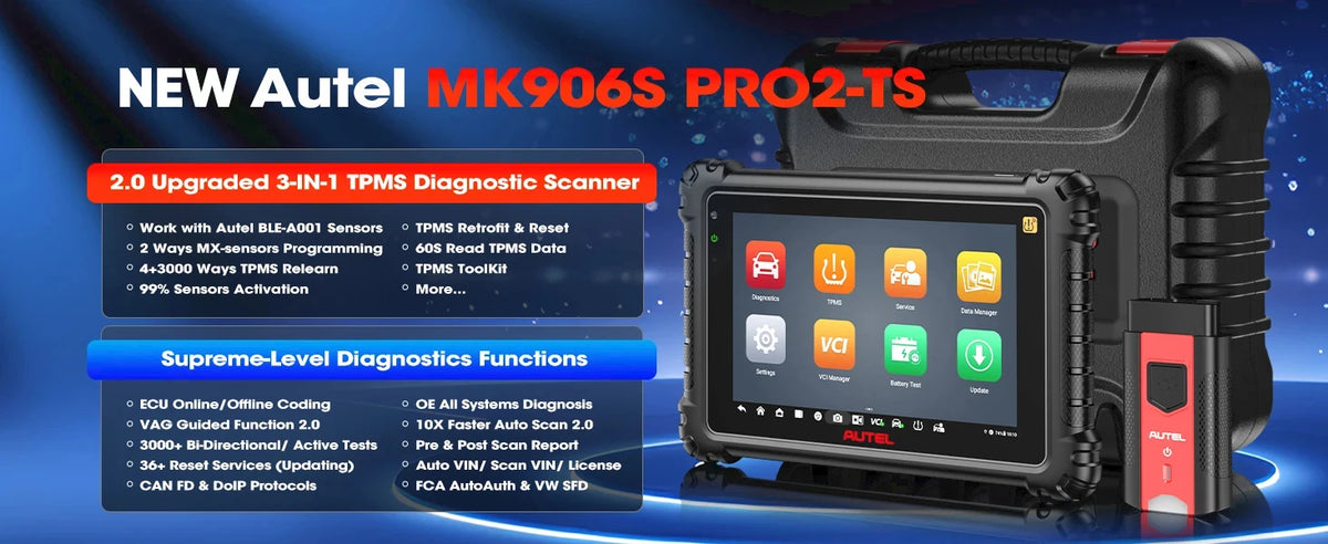 Autel MaxiCOM MK906S Pro2-TS MK906S Pro-TS Auto TPMS Programming Diagnostics Tool ECU Coding All Systems OBD2 Diagnosis Scanner