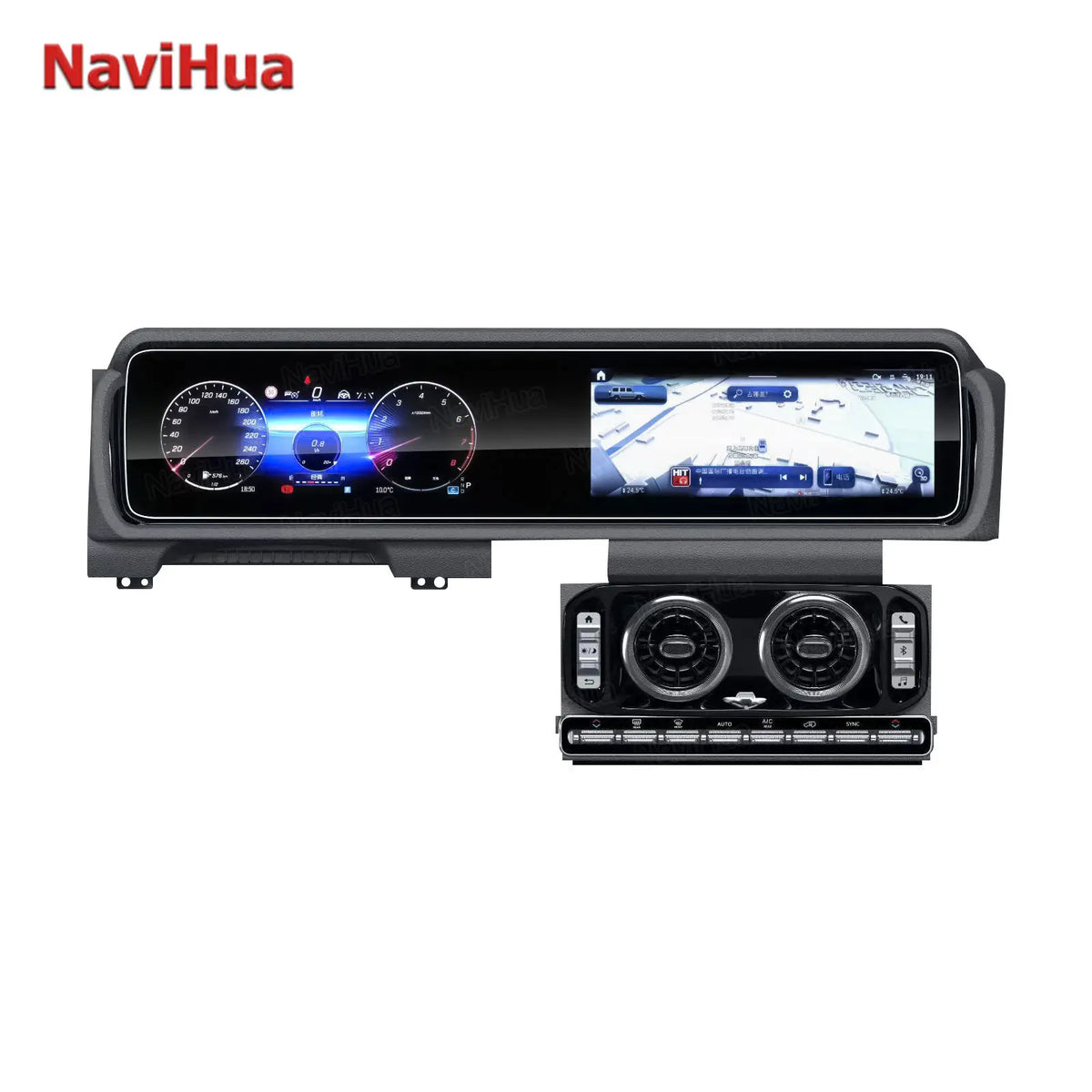 12.3" Dual Screen New Arrival For Toyota Land Cruiser LC70 LC76 Auto Speedometer Cockpit Multimedia Android Car Radio Carplay