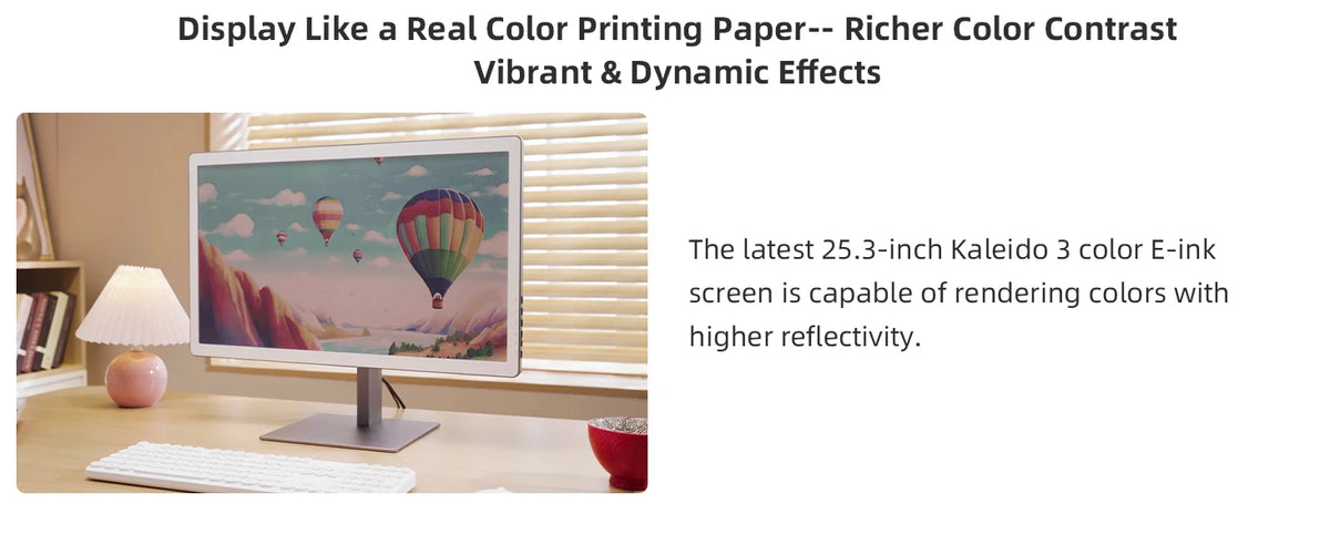 Bigme B251 E-ink computer monitor, 3200*1800 3K Resolution, cold/warm front light, eye-friendly e-paper monitor ebook reading