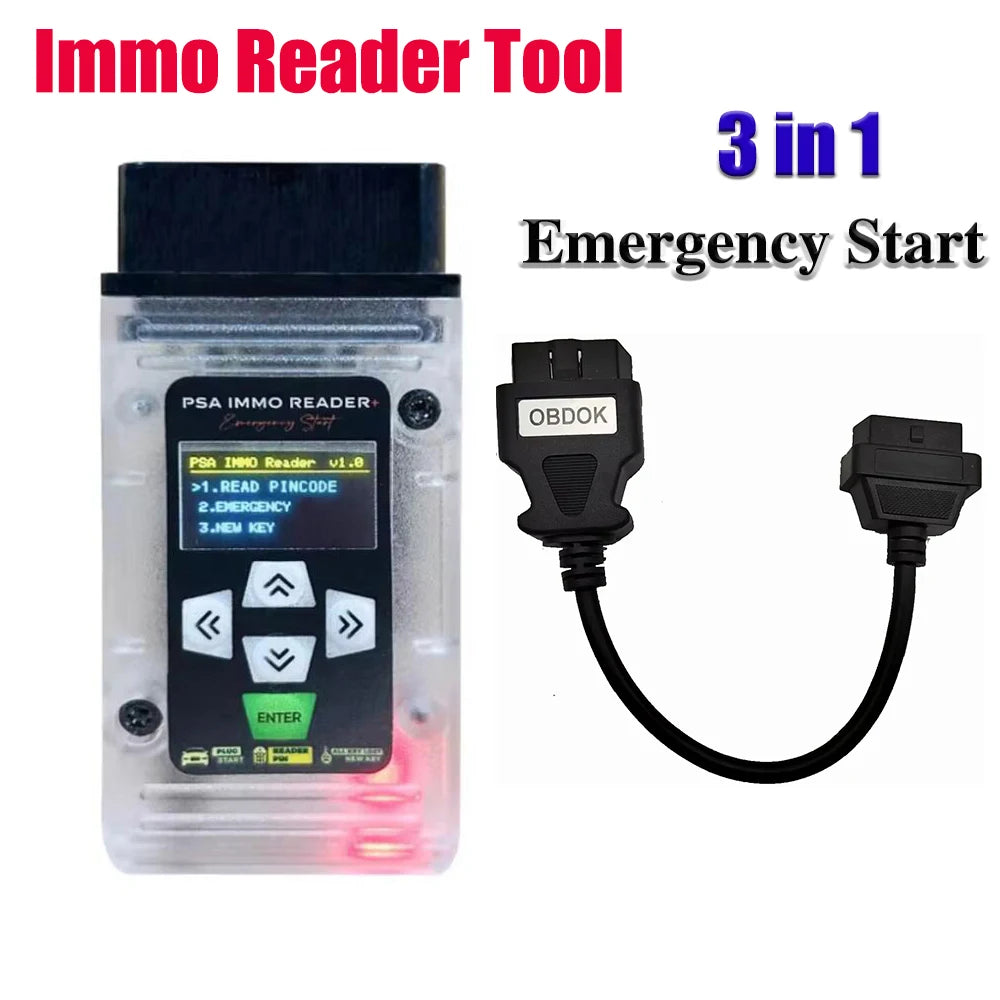 For PSA Immo Reader 3-in-1 Emergency Start Bypass for FIAT for PSA for BMW Reading PIN Code OBD2 Key Simulator Programming Tools