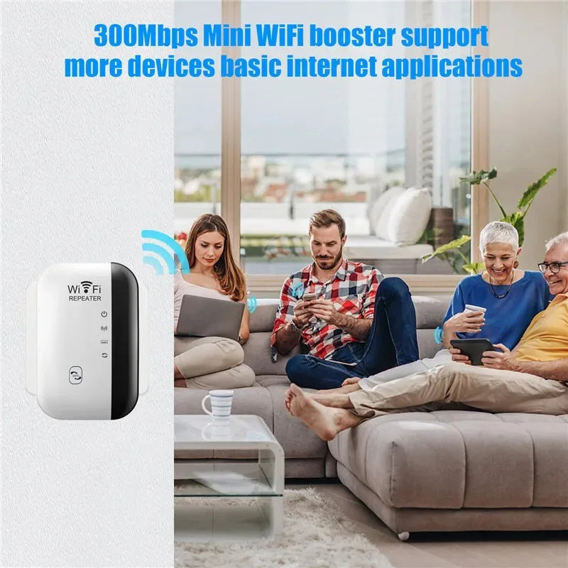 300Mbps Wireless Wi‑Fi Repeater 2.4G Router Wi‑Fi Range Extender Wi‑Fi Signal Amplifier 802.11N Network Card Adapter for PC