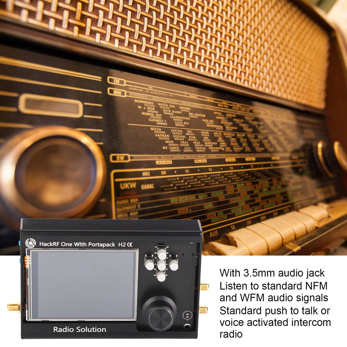 3.2in TFT Radio Transceiver Full Featured SDR Transimitter Receiver for PortaPack H2 1MHz‑6GHz