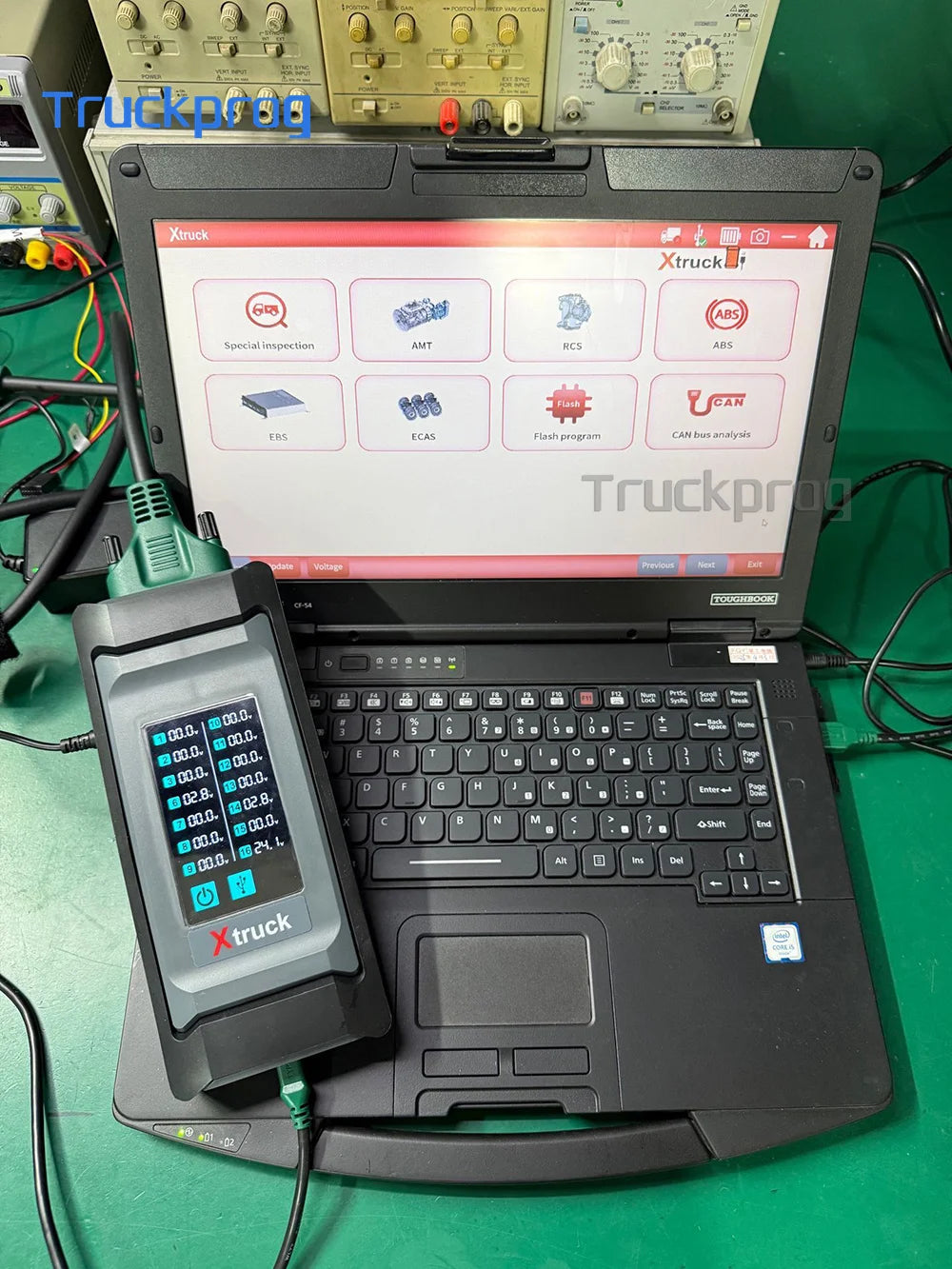 Xtruck Chassis Inspection Air Suspension Transmission Retarder ABS for ZF Testman Interface Getac Laptop Full Diagnostic Kit