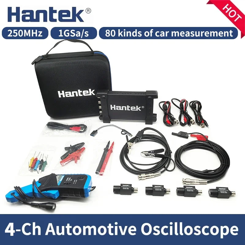 hantek 6074BE/6254BE Automobile Oscilloscope 4-channels Portable USB Virtual Oscilloscope Link PC Android Phone Tablet