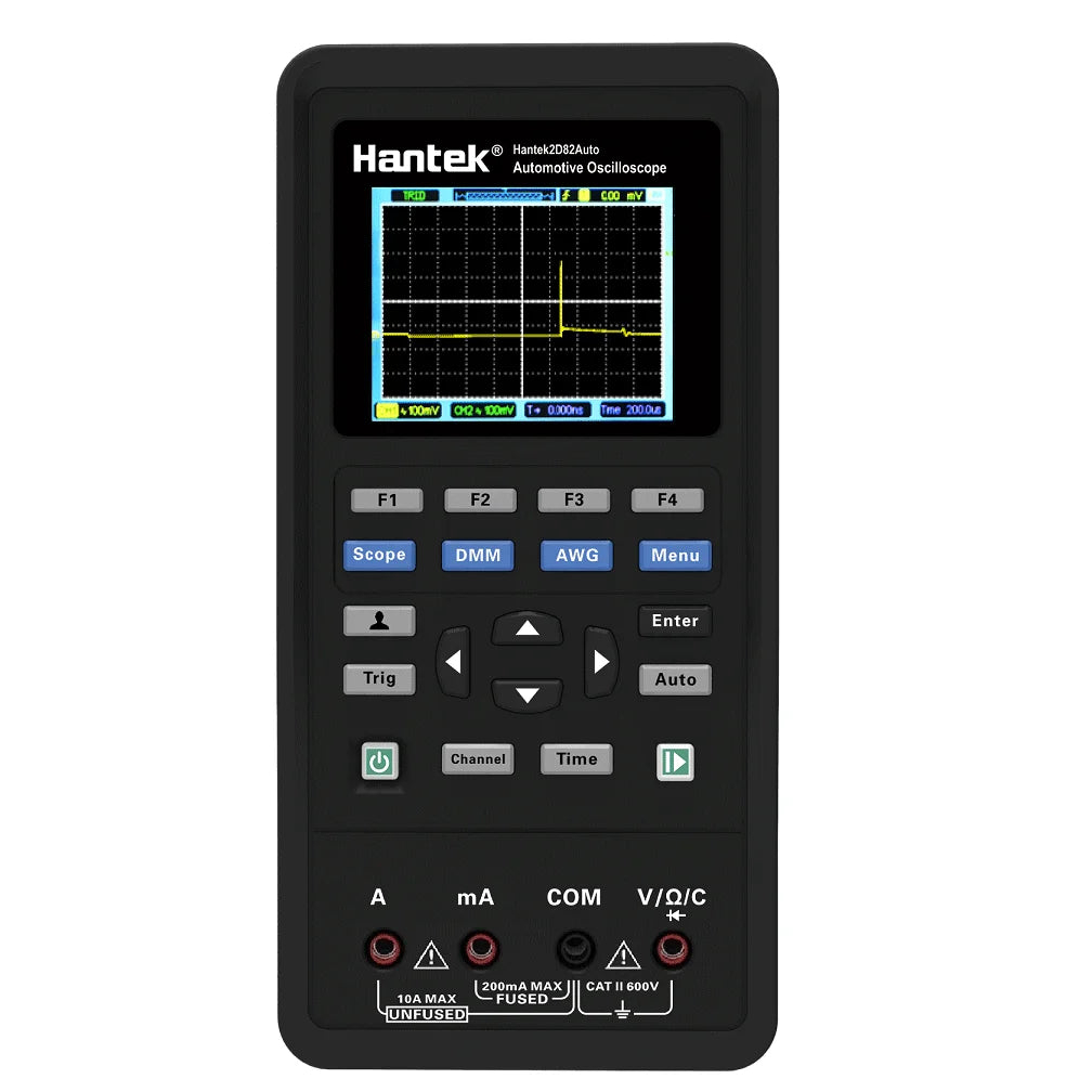 Hantek Portable Handheld Digital automotive Diagnostic oscilloscope 2-Channels + multimeter + Waveform Generator 4 in1 2D82 AUTO