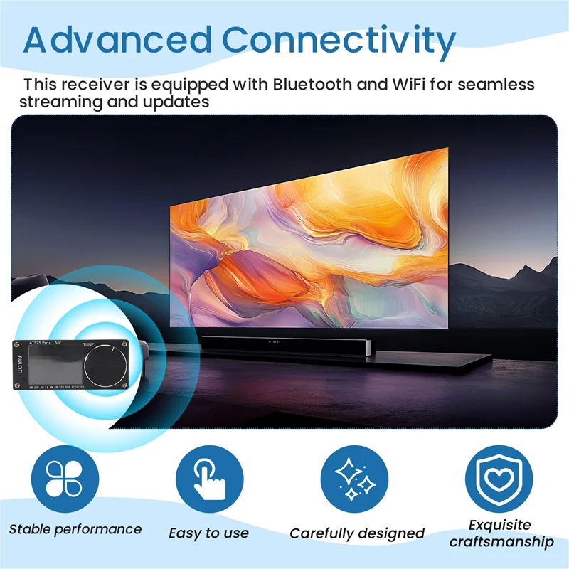 B04B-ATS25 Pro+ AIR Full Band Radio Receiver FM SW SSB MW LW AIR SDR Aviation Band Receiver Supports Bluetooth